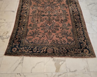 Antique handmade rug salmon color