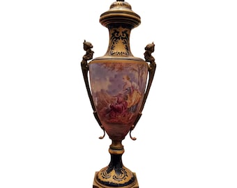 Antique Museum Quality French Sevres Style Palace Bronze Romantic Urn
