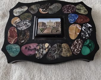 Antique Italian grand tour micro mosaic plaque