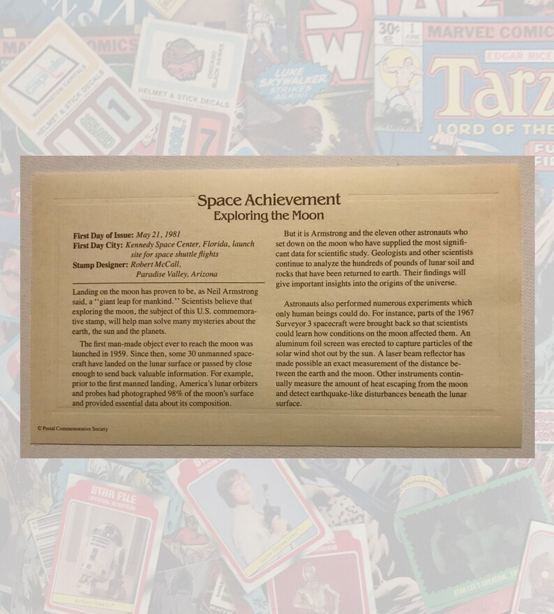 USPS Space Stamp 22K Gold Stamp First Day Issue Kennedy Etsy