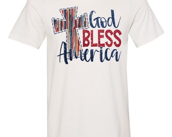 God Bless America Cross Unisex Tshirt - Etsy