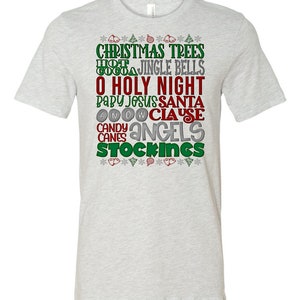 Christmas typography words unisex tshirt