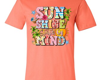 Sunshine state of mind summer palm trees unisex tshirt