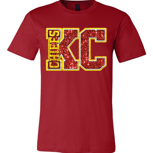 Kansas City Chiefs football red gold letters unisex tshirt