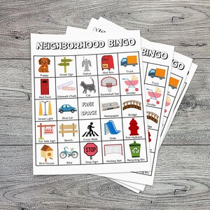 Children&#39;s Neighbourhood  Bingo Game and Activity Printable Card - Quarantine Kid&#39;s Activity