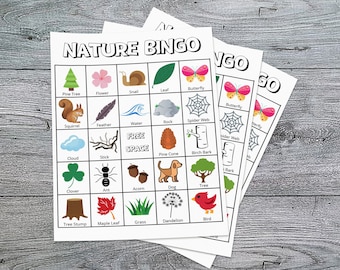 Carte imprimable de jeu et d&#39;activité de bingo nature pour enfants - Activité pour enfants en quarantaine