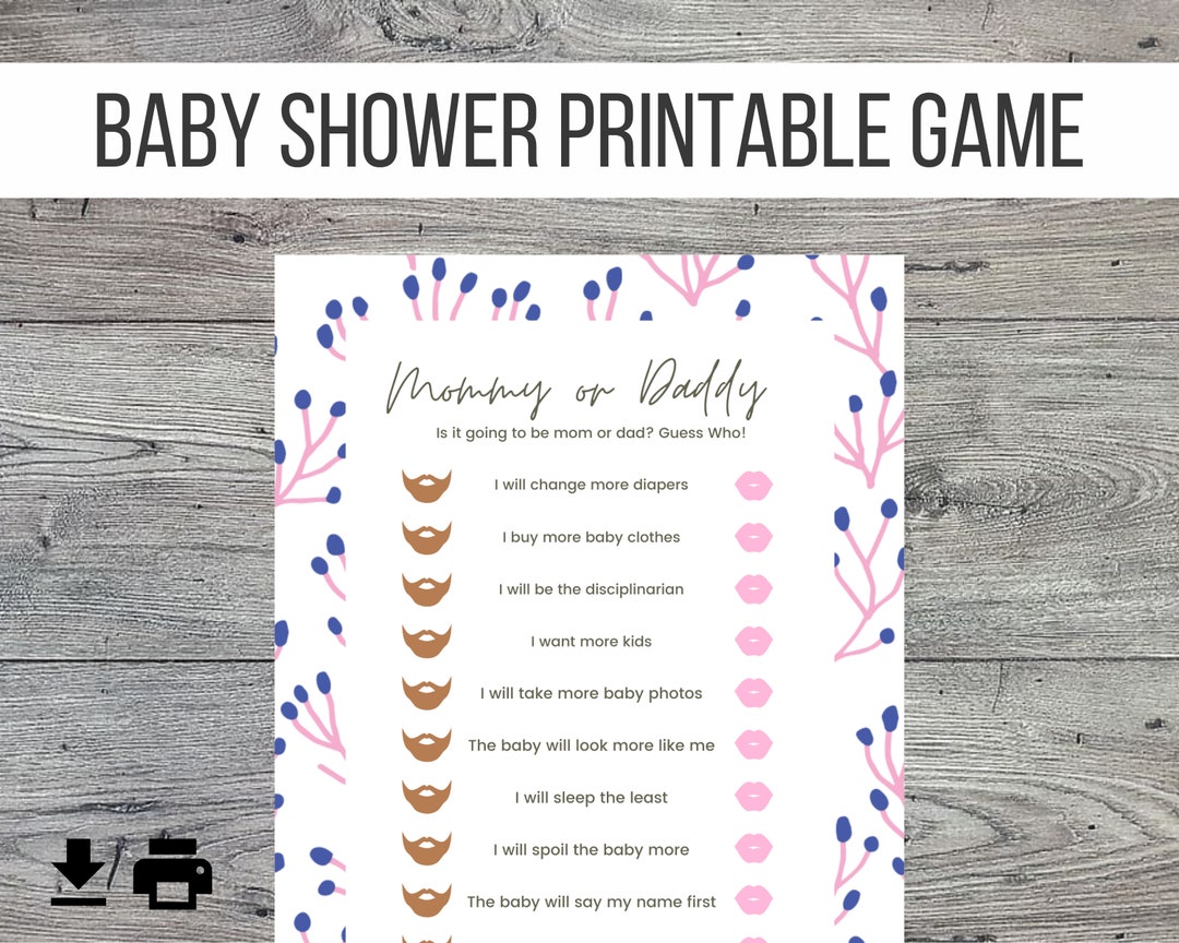 Baby Shower Printable Party Game - Floral Design - Etsy