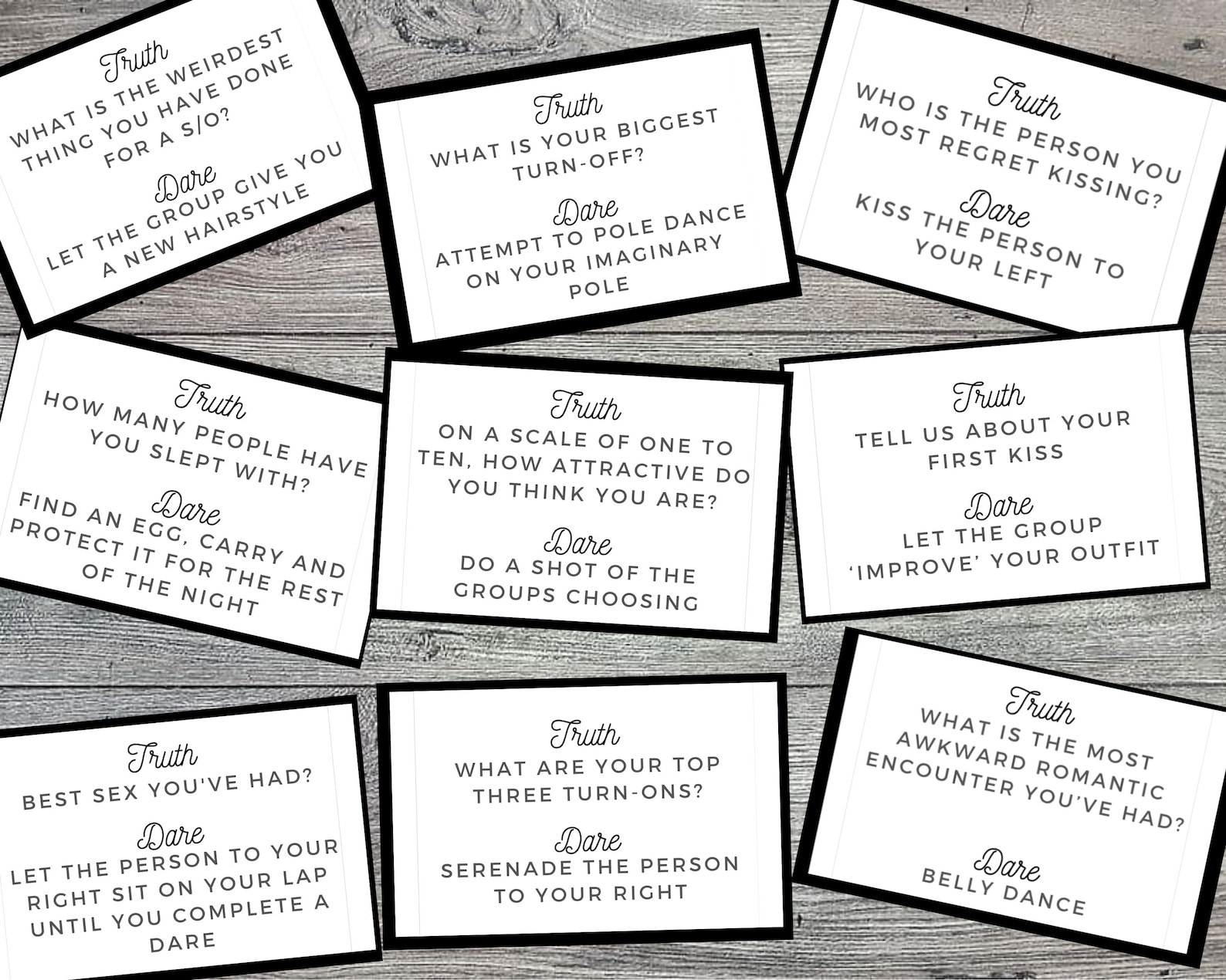 Adults Only Truth or Dare Printable Party Game, 40 Cards - Etsy Australia