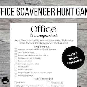 Office Party Scavenger Hunt Printable Games, Office Party Games ...