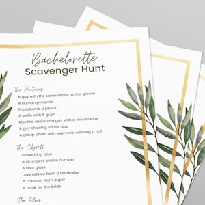 Bachelorette Printable Party Game Set Bridalshower 5 Different Games ...