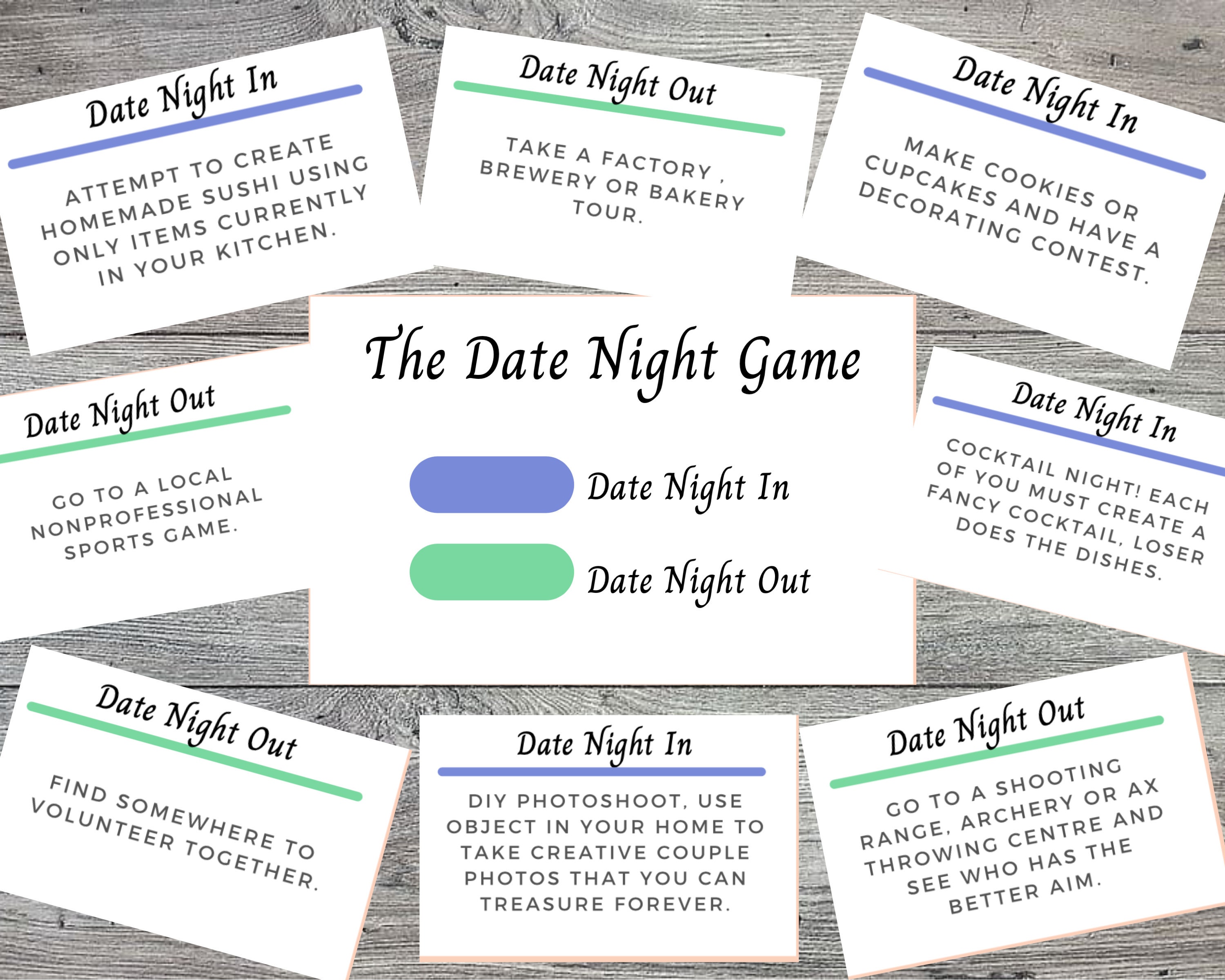 Date Night Game Date Idea Romantic Valentine Gifts Couple Etsy España