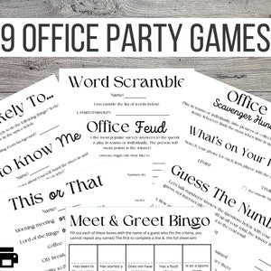 Office Party Printable Games Bundle, Printable Games for Work, Team Building Icebreaker Games, Simple Work Party Activities 9 Games