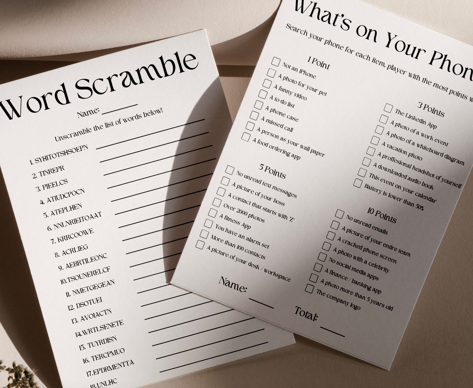 Office Party Printable Games Bundle Printable Games for Work Team