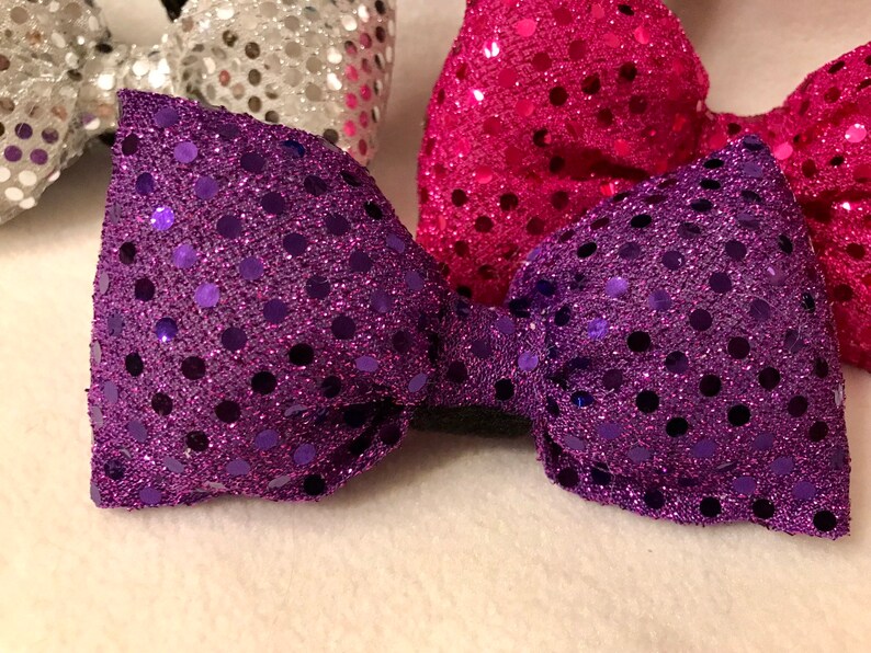 Black Sequin Minnie Ears with Interchangeable Bows teal, silver, purple and pink