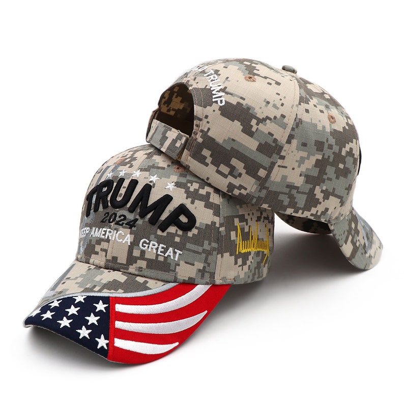 Donald Trump 2024 Cap Camouflage USA Flag Baseball Caps Make Etsy
