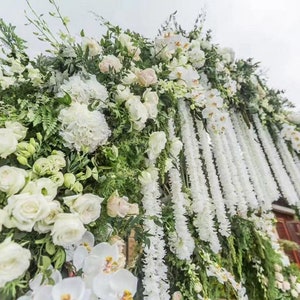 10 pcs Length 1m/39.4&quot; Hydrangea Garland Hanging Flowers Outdoor Wedding Ceremony Decor Silk Wisteria Vine Wedding Arch Floral Decora