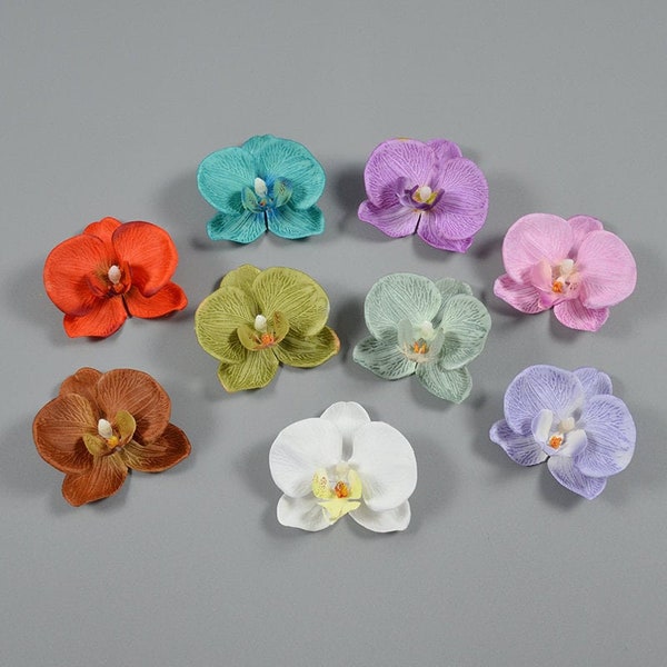 30 Heads Artificial Simulation Butterfly flower Radiant Orchids Phalaenopsis Orchid Fabric  Butterfly Wedding DIY Decor Accessory Flowers