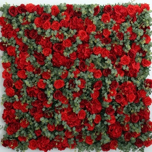 Red Flower Wall For Wedding Backdrop Arrangement Decor Special Event Bridal Shower Photography Decor Floral Wall Panels 15.75 x23.62inch