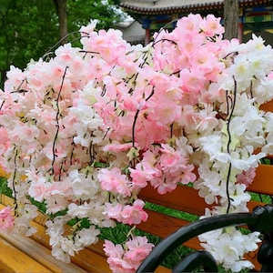 日本の春の桜の造花 長さ140cm/55.12インチ ウェディングデコレーション 5本