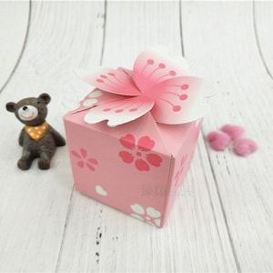 50 pcs Japon Noël 3D rose cerise sakura fleur bébé douche bonbons cadeau artisanat anniversaire mariage faveur boîte
