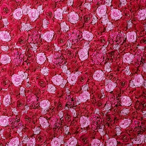 Hot Pink Flower Wall Artificial Flower Panel Home Shop Party Holiday Wall Decor Photography Backdrop Setting Floral Panels 40cmx60cm