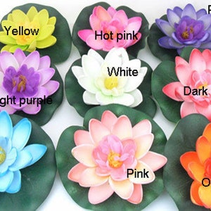 Japan 12 PCS Artificial PE Foam Lotus flowers Water Lily Floating Pool Plants Wedding Home Garden Decoration