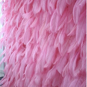 New Arrival  Pink Feather Wall For Wedding Arrangement Anniversary Salon Party Photography Backdrop Fabric Rolling Up Curtain Cloth