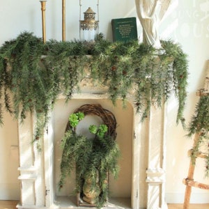 Artificial Simulation Pine Needle Emulation Pine Nut Branches Hanging Basket Fake Plants Wedding Event Home Decoration Length 80cm/31.5&quot;