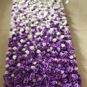 Purple Gradul rose Floral Wall For Wedding Photography Backdrop Bridal Shower Event Salon Party Arrangement Decor Floral Panels 40x60cm