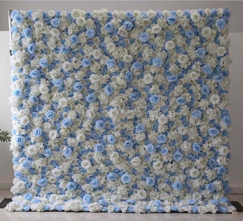 New Design Baby Blue Flower Wall for Wedding Arrangement Event Salon