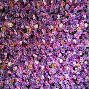 Purple Flower Backdrop Wall For Wedding Arrangement Bridal Shower Baby Shower Photography Background Floral Panels 15.75X23.62&quot;