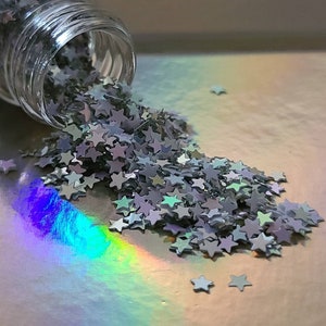 Face Glitter, Body Glitter, Eye Glitter, Rave, Festival Makeup, Stars, White, Opal, Holographic, Sequin, Cosmetic, Loose Glitter, Euphoria