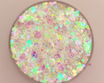 Body & Face Glitter Gel Makeup, Hair, Eye, Rave, Festival, Iridescent, Duochrome, Opal, Rainbow, Cosmetic, Chunky, Euphoria, Cheer, Softball