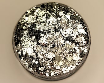 Face Glitter, Body Glitter Gel, Rave, Festival, Eye Makeup, Hair, Silver, Disco, Cosmetic, Chunky, Metallic, Budge Proof, Cheer, Euphoria