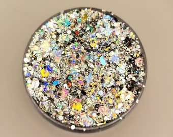 Body Glitter, Face Glitter Gel Makeup, Eye, Hair, Rave, Festival, Cosmetic, Chunky, Holographic, Silver, Stars, Rainbow, Cheer, Softball, 5K