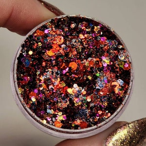 Face Glitter, Halloween, Body Glitter Gel, Rave, Festival, Eye Makeup, Holographic, Black, Red, Gold, Purple, Gold Stars, Cosmetic, Euphoria