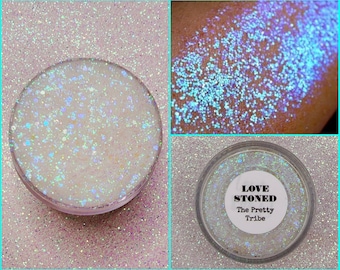 Face Glitter, Body Glitter Gel, Makeup, Eye, Hair, Festival, Rave, Violet, Aqua, Opal, Iridescent, Euphoria, Budge Proof, Cosmetic, Cheer