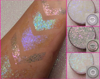 Body Glitter, Face Glitter Gel Makeup, Hair, Eye, Festival, Rave, Violet, Opal, Aqua Blue, Rainbow, Iridescent, Euphoria, Cosmetic, Cheer