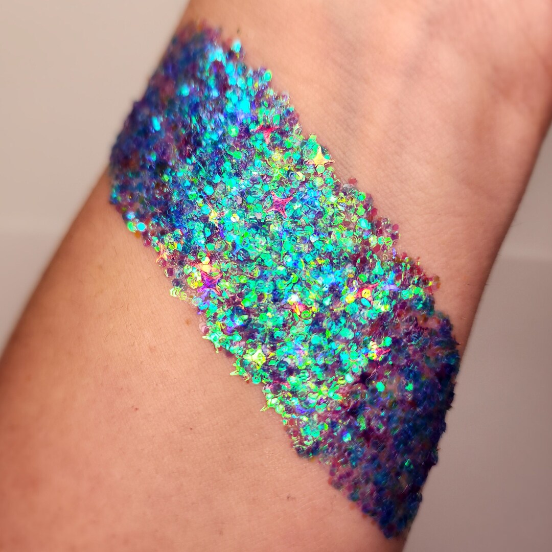 Body & Face Glitter Gel Makeup, Hair, Eye, Rave, Festival, Iridescent