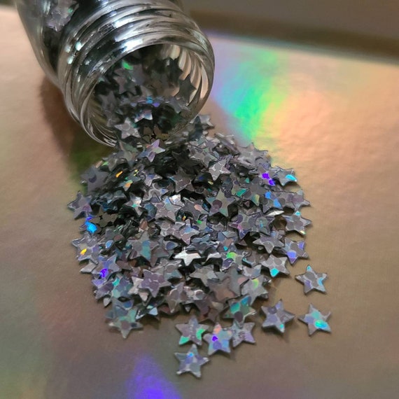 Holographic Silver Glitter Stars  Festival Glitter – Pretty Girl