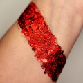 Body Glitter Gel, Face Glitter Gel Makeup, Hair, Eye, Rave, Festival, Chunky, Holographic, Red, Ruby, Blood Red, Euphoria, Cosmetic, Cheer