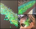 Body & Face Glitter Gel Makeup, Eye, Hair, Rave, Festival, Green, Silver, Neon, Lime, Cosmetic, Iridescent Chunky, Cheer, Euphoria, Softball