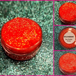 Body Glitter, Face Glitter Gel Makeup, Hair, Eye, Rave, Cosmetic, Festival, Euphoria, Iridescent, Holographic, Coral, Orange, Pink, Cheer