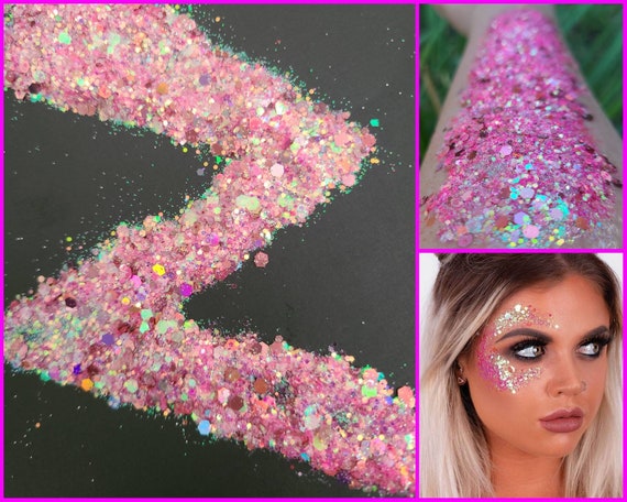 Glitter viso, Gel glitter corpo, Trucco, Rave, Festival, Occhio, Cosmetico,  Grosso, Olografico, Rosa, Opale, Bianco, Iridescente, Euforia, Allegria -   Italia