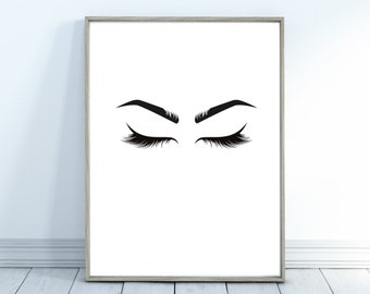 Wall Art Prints, Digital Download, Trendy, Decor, Printable Art, Lashes, Eyelashes, Lash Tech, Cosmetologist, Fashion, Makeup,  Home Decor