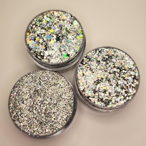 Body Glitter, Face Glitter Gel Makeup, Hair, Rave, Festival, Chunky, Fine, Iridescent, Holographic, Silver, Rainbow, Bundle, Cheer, Softball