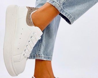 Women's Sneaker With Platform Sole, Woman White Sneaker