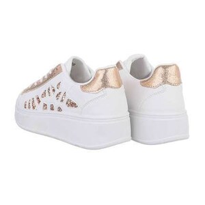 Women's Low Sneakers Champagne and White image 3