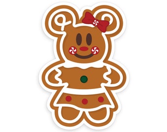 Minnie pepparkaksklistermärke / Julklistermärke / Minnie klistermärke / Pepparkaksklistermärke / Minnie Mouse / Helgdag / Jul / Klistermärke