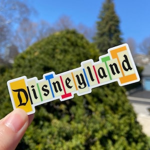Pegatina de vinilo impermeable con el letrero retro de Disneyland